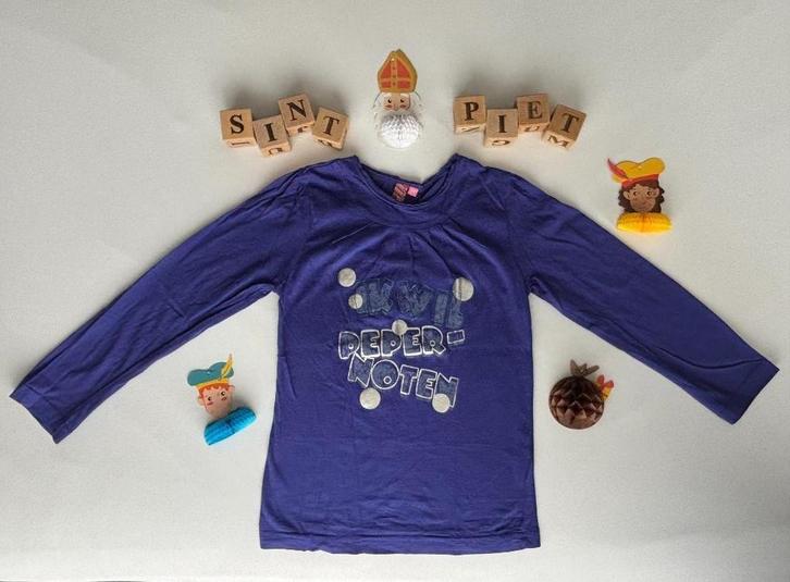 Sint & Piet echt meisjes shirt / maat 116 - intocht - 5 dec, Diversen, Sinterklaas, Gebruikt, Ophalen of Verzenden