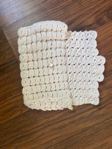 Creme kleurig gehaakt tasje van katoen handwerk beschikbaar voor biedingen