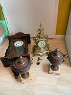 Antiek - Bronzen klok ,2 coups -1 regulateur , van zolder, Antiek en Kunst, Antiek | Klokken, Ophalen
