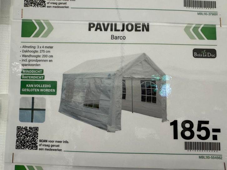 partytent paviljoen barco cranenbroek, Tuin en Terras, Partytenten, Zo goed als nieuw, Paviljoen, 2 meter of meer, Minder dan 5 meter