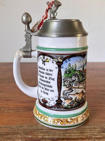 Bierpul - porselein met een tinnen deksel - BMF beschikbaar voor biedingen