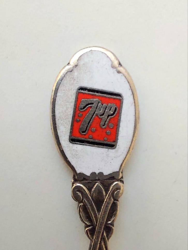 Oude Emaille Reclame Theelepel Seven Up 7up, Verzamelen, Merken en Reclamevoorwerpen, Gebruikt, Verzenden