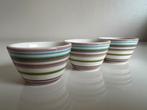 Set 3 Iittala Origo Eierdopjes Creme Blauw Häberli Nieuwst, Ophalen of Verzenden, Zo goed als nieuw, Porselein, Overige stijlen