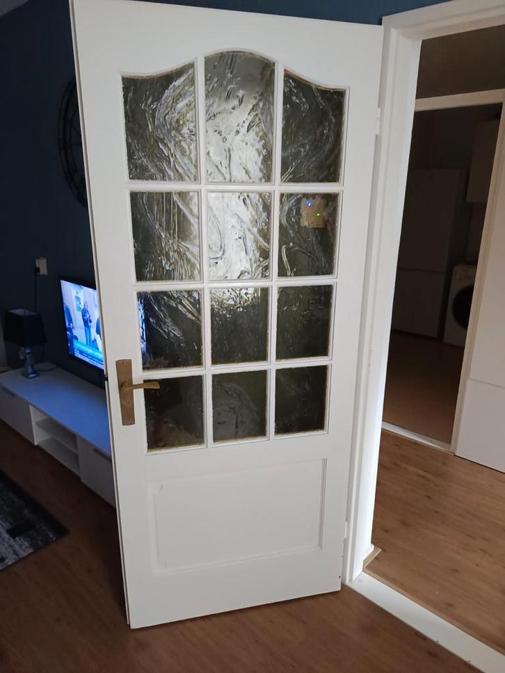 Mooie Woonkamerdeur met Glas(201,5-83), Doe-het-zelf en Verbouw, Deuren en Horren, Gebruikt, Binnendeur, 200 tot 215 cm, 80 tot 100 cm