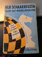 Boekje Vijf schaakreuzen voor het wereldvenster, 1948, Lod. Prins, Overige sporten, Ophalen, Gelezen
