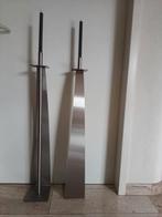 Design RVS kandelaars Studio Van Eldik Follega, Ophalen, Zo goed als nieuw, Metaal, 75 cm of meer