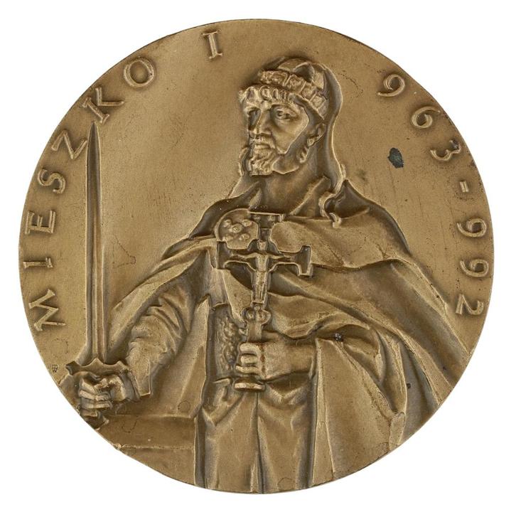 Ewa Olszewska-Borys - Medal : Mieszko I, Postzegels en Munten, Penningen en Medailles, Overige materialen, Buitenland, Verzenden