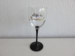 Luminarc France Life is Beautiful wijnglas met zwarte steel, Glas of Glazen, Ophalen of Verzenden, Overige stijlen, Glas