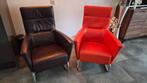 Twee leren fauteuils, Ophalen, Gebruikt, 50 tot 75 cm, Leer