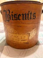 Koekjestrommel van vroeger van de hema, Huis en Inrichting, Emmers, Ophalen of Verzenden, Gebruikt, Hout, Met deksel