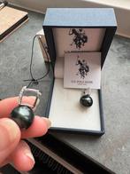 US Polo Assn. Parels Oorbellen, Overige materialen, Hangers, Zwart, Nieuw