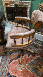 Lederen Chesterfield bureaustoel, Antiek en Kunst, Ophalen
