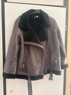Mooie H&M Bikerjas met Bontkraag maat L, Ophalen of Verzenden, Gedragen, Maat 38/40 (M), Grijs
