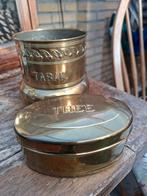 Antiek Koperen Theedoosje En Tabaks potje koper., Antiek en Kunst, Antiek | Koper en Brons, Ophalen, Koper