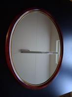 Ovale spiegel met mahoniehouten rand *eureka*, Huis en Inrichting, Woonaccessoires | Spiegels, Minder dan 50 cm, Gebruikt, Ophalen of Verzenden