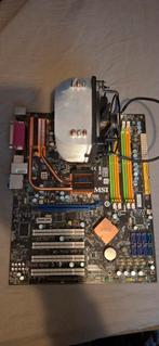 MSI Moederbord met Intel Quad Core en 4gb DDR2, Gebruikt, Ophalen of Verzenden, DDR2, ATX