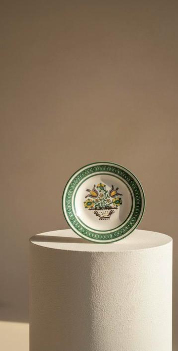 Handbeschilderd Wandbord - Bloemmotief Groen/Geel beschikbaar voor biedingen