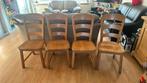 4 Eiken houten stoelen, Vier, Gebruikt, Hout, Ophalen