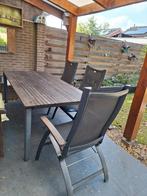 hartman tuintafel 2x1 mtr. inclusief 4 stoelen, Tuin en Terras, Tuinsets en Loungesets, Ophalen, Gebruikt