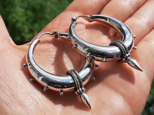 Vanoli 925 zilver creolen oorbellen Bali hoops 5,4 cm spike, Sieraden, Tassen en Uiterlijk, Oorbellen, Nieuw, Hangers, Zilver