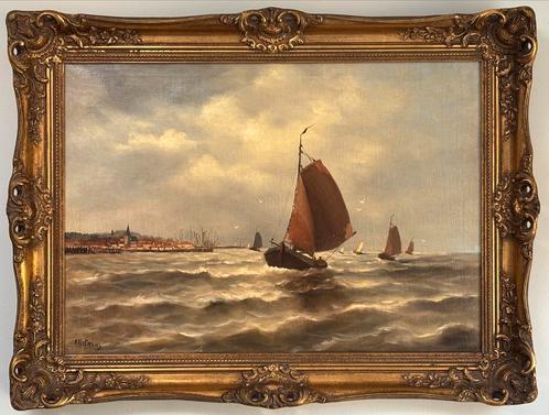 Botters op de Zuiderzee, Antiek en Kunst, Kunst | Schilderijen | Klassiek, Ophalen of Verzenden