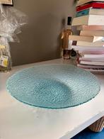 Doorzichtige blauwe glaze schaal, Schaal, Rond, Ophalen of Verzenden, Glas