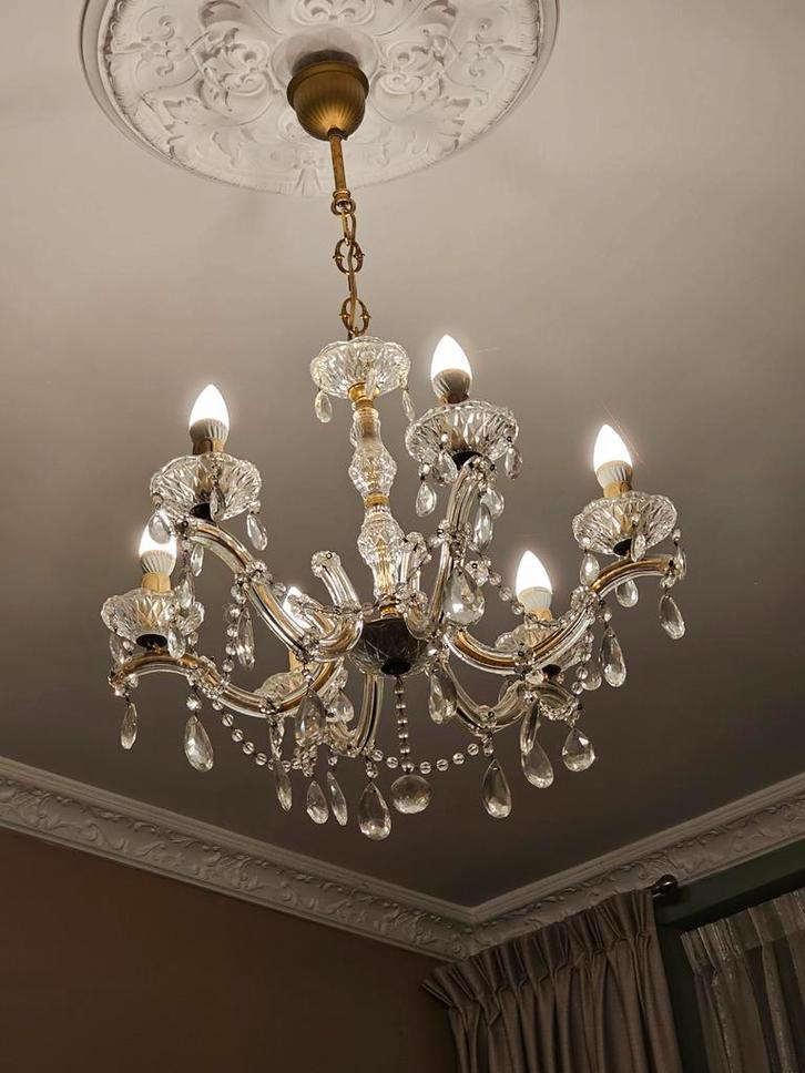Kristallen kroonluchters, Huis en Inrichting, Lampen | Kroonluchters, Zo goed als nieuw, Overige materialen, Ophalen