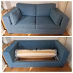 Almost new 2 seater sofa bed, Ophalen, Blauw, Tweepersoons, Zo goed als nieuw