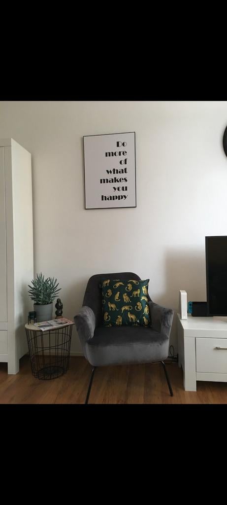 Mooie velvet stoel hamburg Leen Bakker, Gebruikt, Minder dan 75 cm, Ophalen of Verzenden, 50 tot 75 cm