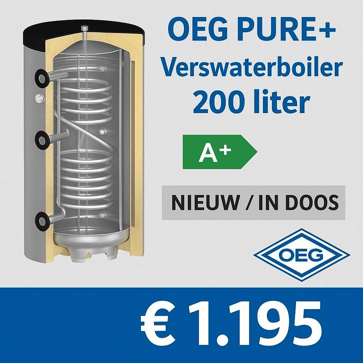 OEG Pure+ Verswaterboiler 200 Liter – Nieuw / A+ energie, Doe-het-zelf en Verbouw, Geisers en Boilers, Nieuw, Boiler, 100 liter of meer
