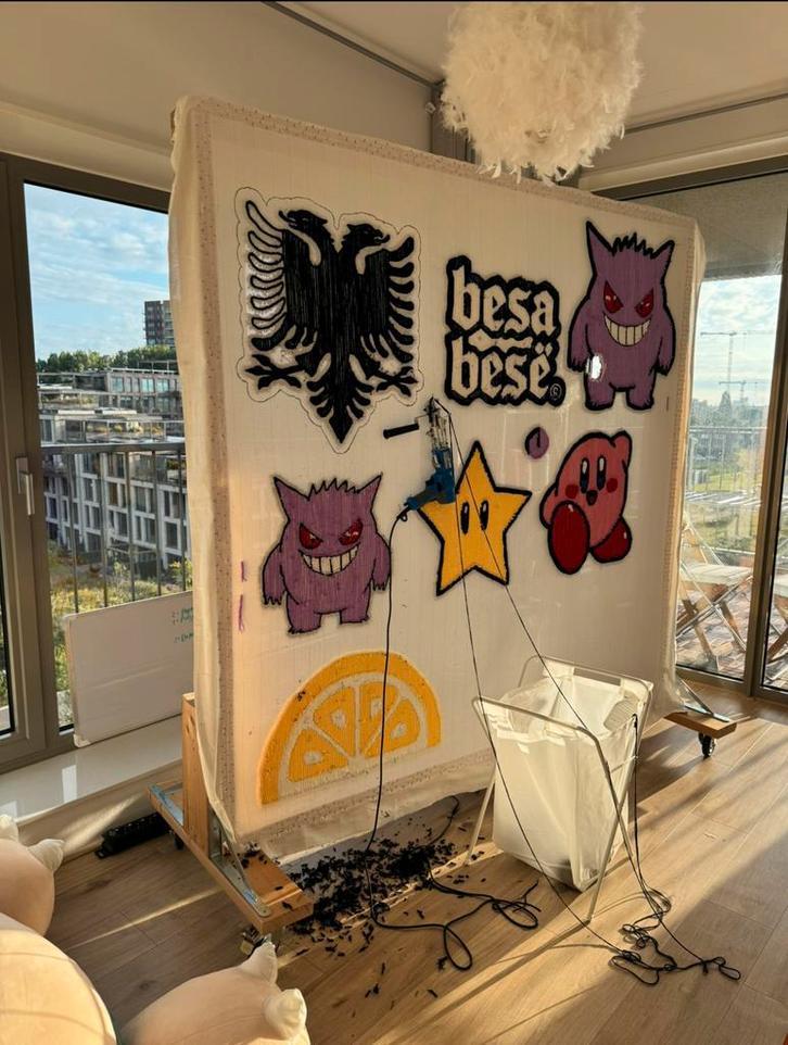 Tufting Frame 2x2m + GRATIS DOEKEN EN TAPIJTLIJM, Hobby en Vrije tijd, Stoffen en Lappen, Zo goed als nieuw, Overige materialen