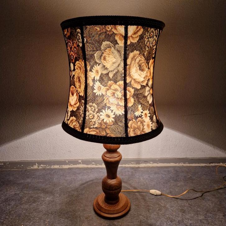 Vintage schemerlamp bloemen retro lamp, Verzamelen, Retro, Huis en Inrichting, Ophalen of Verzenden