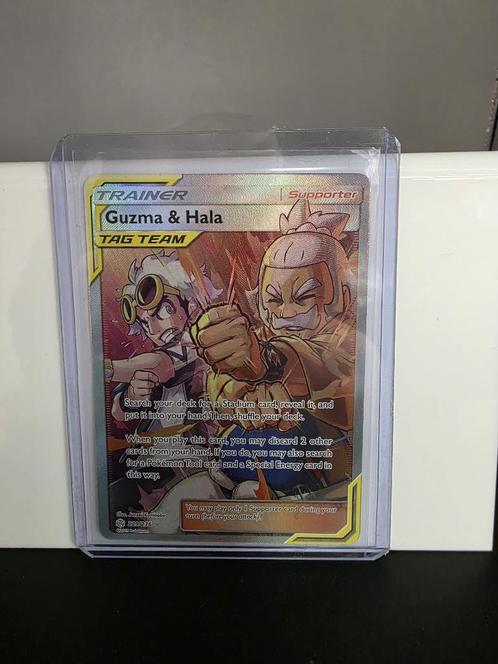 Guzma & Hala (CEC 229) Pokémon, Hobby en Vrije tijd, Verzamelkaartspellen | Pokémon, Nieuw, Losse kaart, Foil, Ophalen of Verzenden