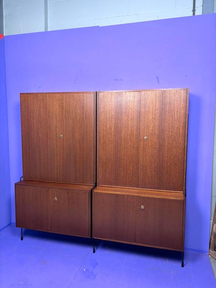 Vintage omnia kast highboard  wandkast, Huis en Inrichting, Kasten | Wandmeubels, Gebruikt, 150 tot 200 cm, Minder dan 150 cm