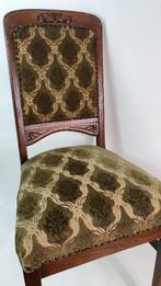 Antieke eikenhouten stoel, fluwelen zitting springveren. S20, Antiek en Kunst, Antiek | Meubels | Stoelen en Banken, Ophalen of Verzenden