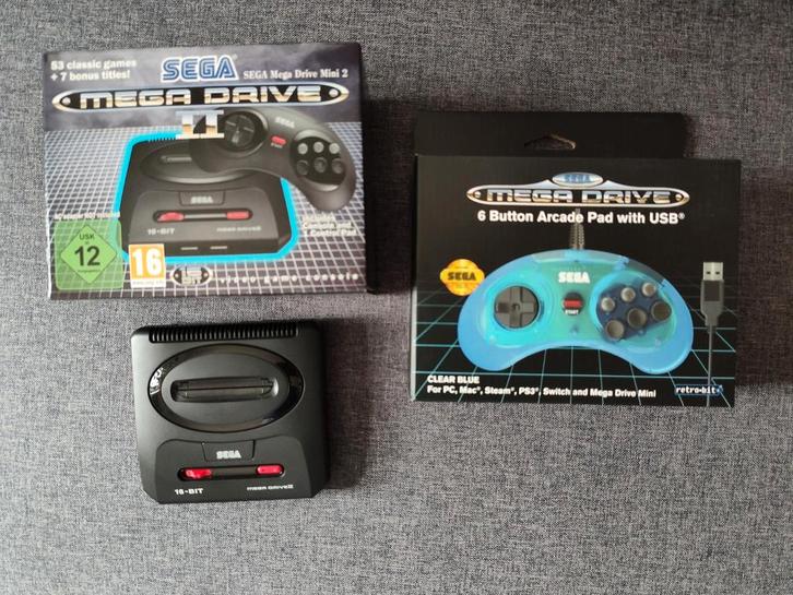 Sega Mega Drive mini 2 zgan met extra controller (nieuw), Spelcomputers en Games, Spelcomputers | Sega, Zo goed als nieuw, Mega Drive