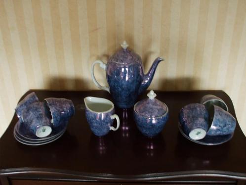 Thee of Koffie Servies -Blauw -Porselein -Vintage -1970, Antiek en Kunst, Antiek | Servies compleet, Ophalen of Verzenden