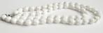 Prachtige Vintage glas kralen ketting geknoopt wit, Verzenden, Zo goed als nieuw, Wit, Overige materialen
