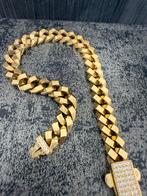 Prachtige 14k gouden cuban armband met speciaal slot, Ophalen of Verzenden, Nieuw, Goud, Goud