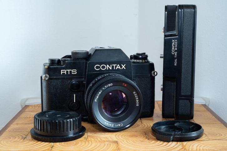 ♦️Contax RTS + Carl Zeiss 50mm Planar + RTS Winder, Audio, Tv en Foto, Fotocamera's Analoog, Gebruikt, Spiegelreflex, Overige Merken