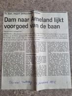 Geen dam tussen Ameland en Friesland (krant 1972), Ophalen of Verzenden, 1960 tot 1980, Knipsel(s)