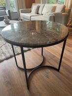 Opvallende taupe marmeren tafel 78H, Ophalen, Overige materialen, Rond, 55 tot 75 cm