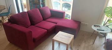 Compacte hoekbank met wisselbare chaise longue