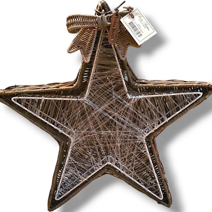 Rivièra maison rustic rattan starhanger&ledtimer verlichting, Diversen, Kerst, Nieuw, Ophalen of Verzenden