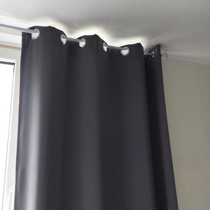2 stuks verduisterende gordijnen Ikea antraciet, Huis en Inrichting, Stoffering | Gordijnen en Lamellen, Zo goed als nieuw, 200 cm of meer