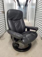 2 stuks Stressless Relax stoelen, zwart lederen, Ophalen, Gebruikt, Minder dan 75 cm, Hout