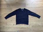 Tommy Hilfiger Cotton Cashmere v-hals trui in donker blauw, Tommy Hilfiger, Gedragen, Verzenden, Maat 48/50 (M)