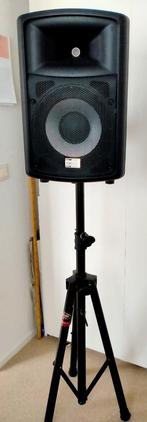 Geluidsbox met versterker en standaard, Audio, Tv en Foto, Luidsprekers, Gebruikt, 60 tot 120 watt, Front, Rear of Stereo speakers