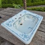 67,5x48,5 Unieke antieke wastafel turquoise blauw decor pauw, Ophalen