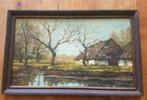 Olieverf boerderij met bomen in Bloesem Wiersma, Antiek en Kunst, Ophalen